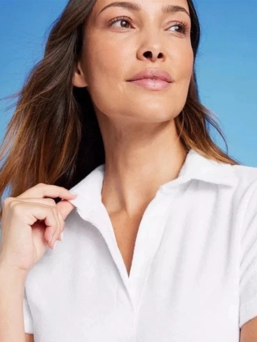 NWT Lands' End White Polo Swim Cover-Up Dress Size XS Z569 - Picture 3 of 4